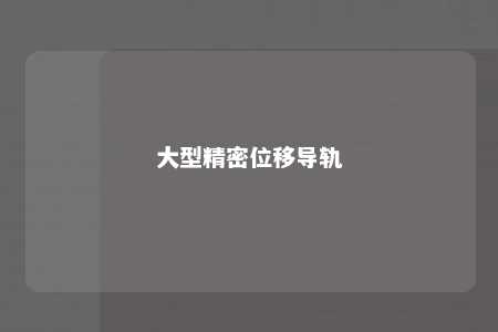 大型精密位移导轨 